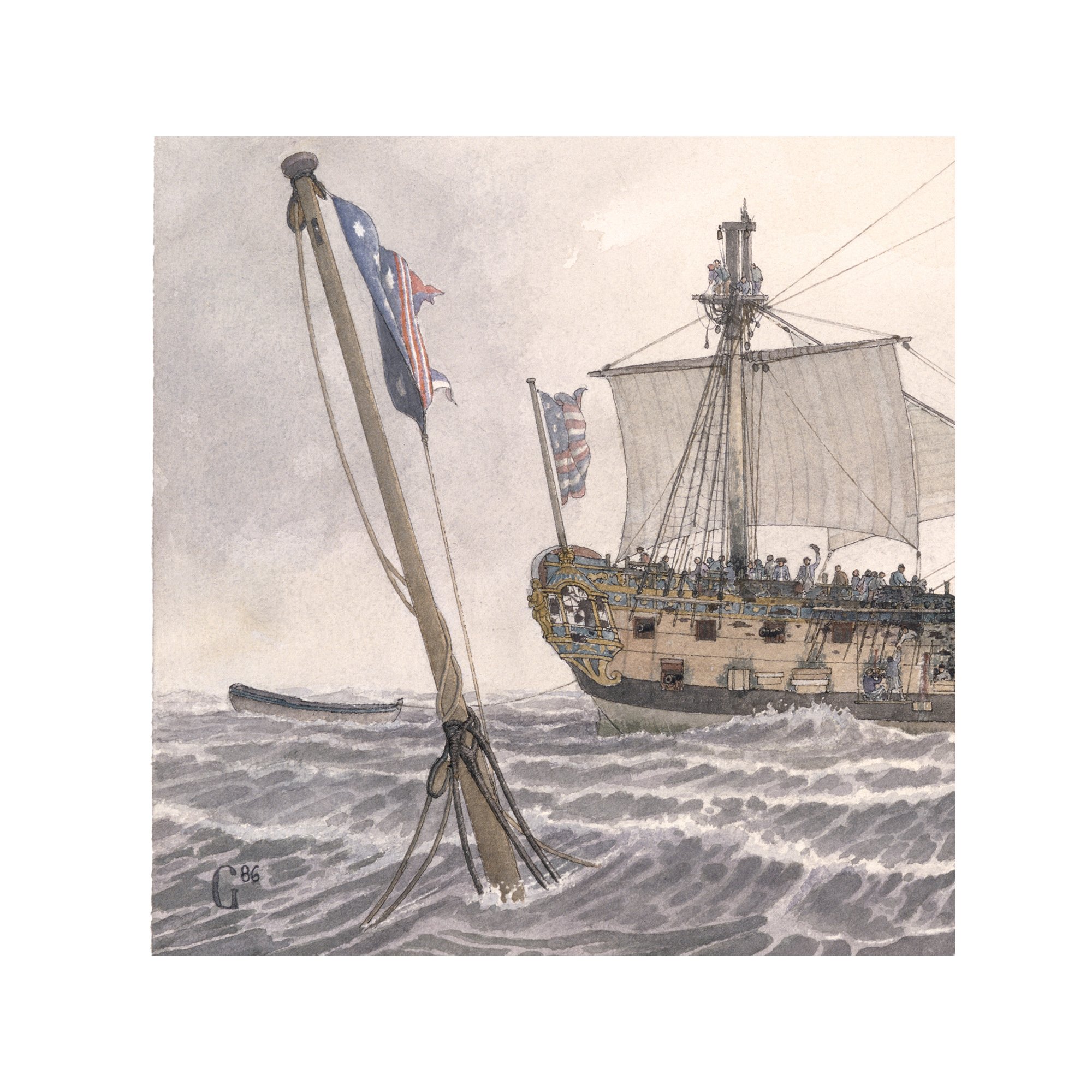 船・ボート BONHOMME RICHARD 1779 & JOHN PAUL JONES Continental